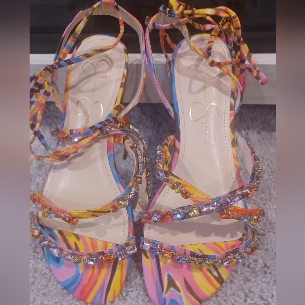 Jessica Simpson tie up flats